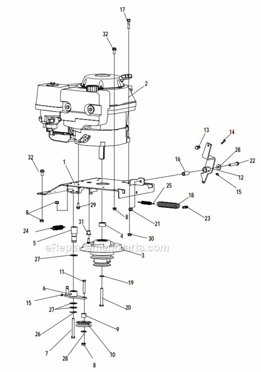 Engine_Assembly Diagram and Parts List for 5126-32-20 Honda GX390 HD Little Wonder Brush Cutter